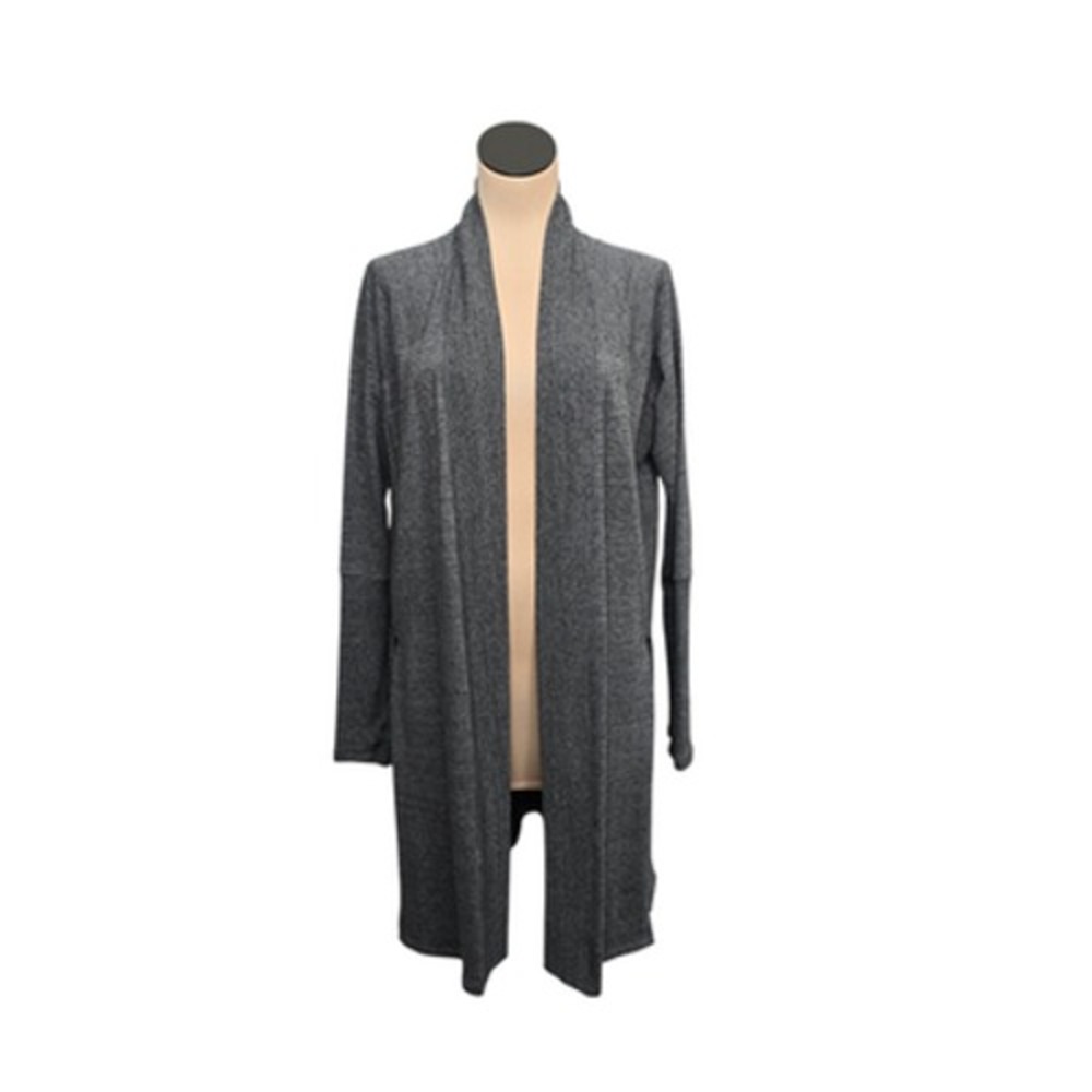 Athleta Sweater Womens Small Open‎ Front Long Cardigan Lightweight Knit Layer